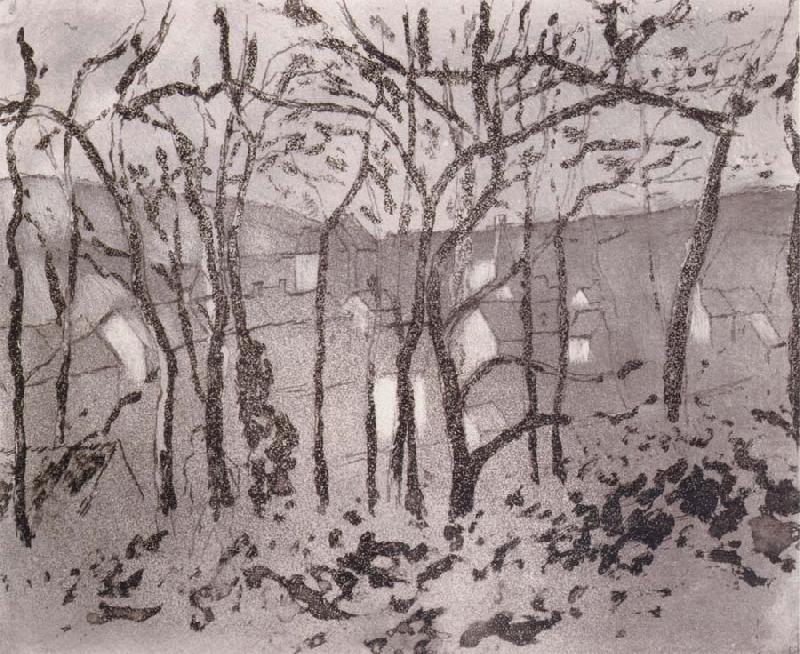 Wooded landscape at L-Hermitage,Pontoise, Camille Pissarro